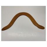 Striped Wood Boomerang with Curved Design