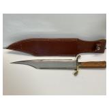 Fixed-Blade Knife with Brass Guard w/Sheath