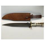Made in Pakistan Damascus Knife w/Sheath