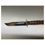Camillus NY 12" Bowie Knife, Wooden Handle