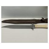 Extra Large Bone Handled Bowie Knife w/Sheath