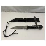 Survival Knife with Compass Handle Grip & Sheath