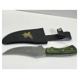 11.5-Inch Damascus Blade Knife w/ Two-Tone Green