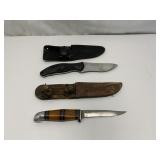 Two Fixed-Blade Knives with Sheaths