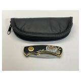 Franklin Mint Tiger Folding Knife w/Case