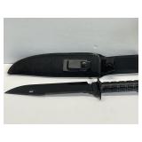 Black Bowie Knife with 10-Inch Blade w/Sheath