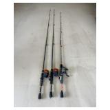 Set of 3 Spin cast Rods and Reels
