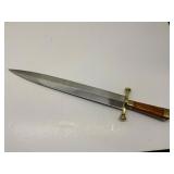 Fixed-Blade Knife with Brass Guard