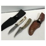 Two Hunting Knives: Old Timer and Antler-Handled