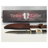 Timber Rattler Damascus Steel Knife w/Sheath
