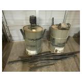 Lot of 2 tripod 30 Gallon Auto Deer Feeders