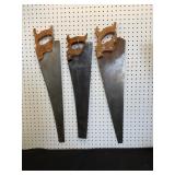 Three Vintage Hand Saws