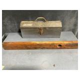 Powr-Kraft Metal Tool Box and Wood Level