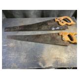 Vintage Hand Saws with Wood Handles