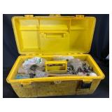 Yellow Plastic Toolbox with Contents