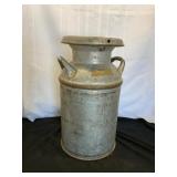 Vintage Metal Milk Can with Plaque