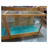Glass Retail Case with Oak Finish