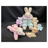 Vintage Toy Lot: Plastic Lamb and Plush Animals