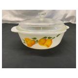 Fire-King Gay Fad Casserole with Lid