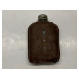 Leather-Bound Glass Hip Flask with Windows