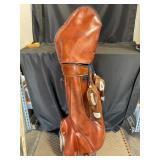 Leather Golf Bag with Clubs and Covers