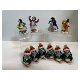 10 Ceramic and Glass Penguin Ornaments
