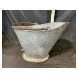 Galvanized Metal 20lb Coal Scuttle