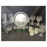Glassware Set with Stainless Steel Tray