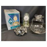 Elgin Anniversary Clock and Glassware Set