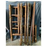 Log Bunk Bed Frame with Ladder