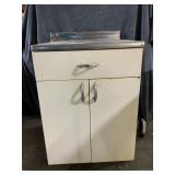 Vintage White Metal Cabinet, 24x24x39