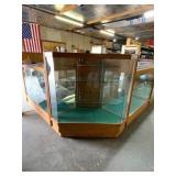 Glass Retail Case with Oak Finish