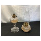 2-Vintage Glass Oil Lamps