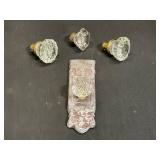Vintage Glass Door Knobs and Iron Fixture