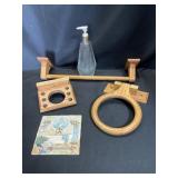 Wood Bath Fixtures with Avon Dispenser