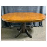 Vintage Two-Toned Oak Oval Table