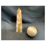Pakistani Onyx Tower and Sphere Set