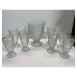 Jeanette Glass Iris & Herringbone Set