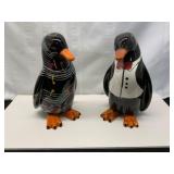 Painted Ceramic Penguin Figures
