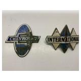 Vintage Chevrolet and International Emblems