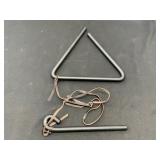 Black Metal Triangle Instrument New