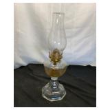 Vintage Glass Oil Lamp, 18 Inches Tall