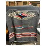 Handwoven Chimayo Wool Blanket, 78x54