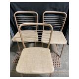 3 Metal Frame Dining Chairs