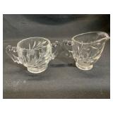 Indiana Glass Willow Pattern Creamer and Sugar