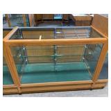 Glass Retail Display Case with Oak Finish