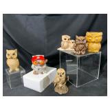 Ceramic and Clay Owl Figurines