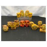 Ceramic Owl Salt and Pepper Lot