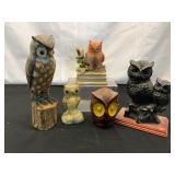 Owl Figurines and Sculptures & Music Box