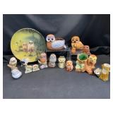 Owl Figurines and Plate